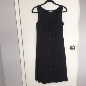 Black Button Midi Dress